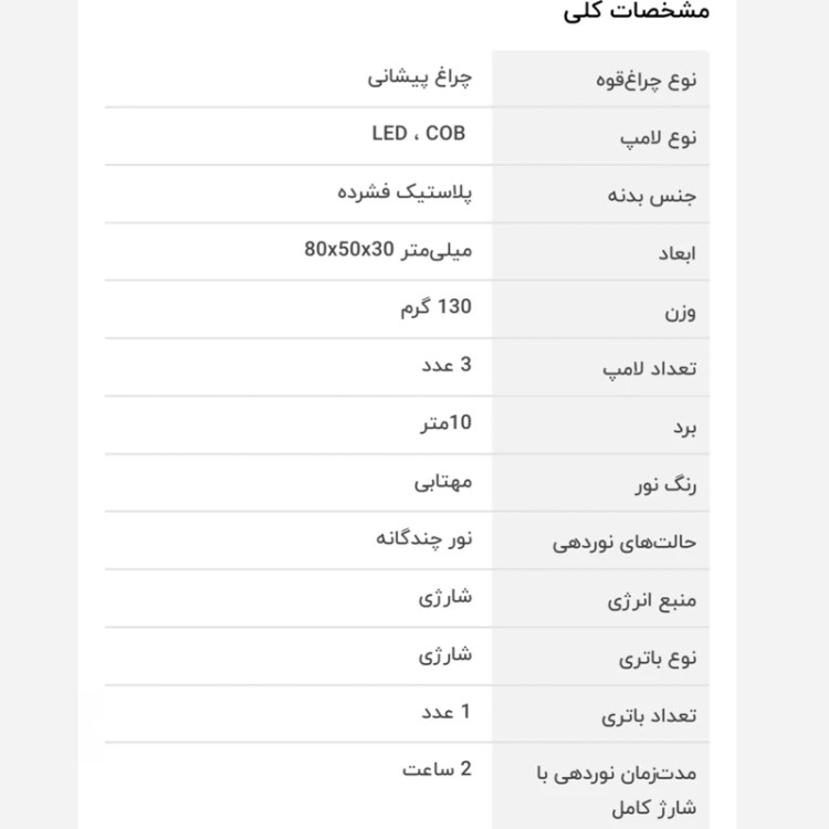 چراغ پیشانی 611 همراه باتری